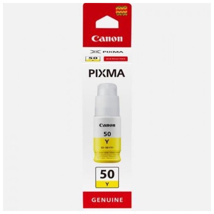 Bouteille d'encre - CANON - GI-50Y- Jaune - Compatibilité PIXMA MegaT