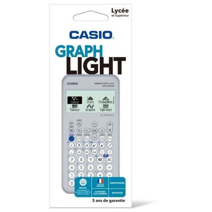 Calculatrice graphique - CASIO - Lycée - Graph Light - Blanc