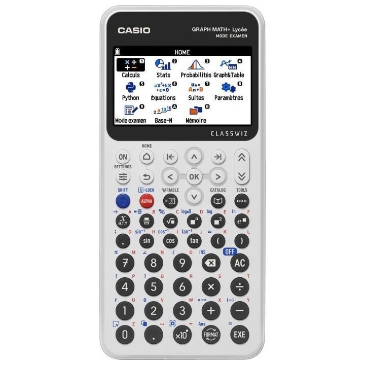 Calculatrice graphique Casio - Lycée - Math+ - Blanc