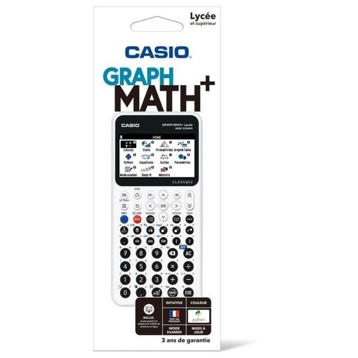 Calculatrice graphique Casio - Lycée - Math+ - Blanc
