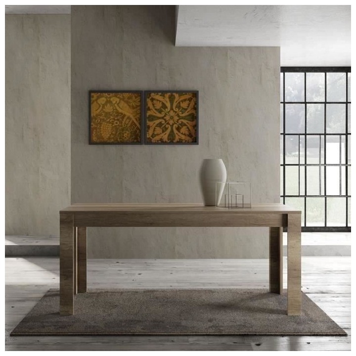 BRERA Ensemble séjour : Buffet L 210 cm + Vitrine + Table a manger L