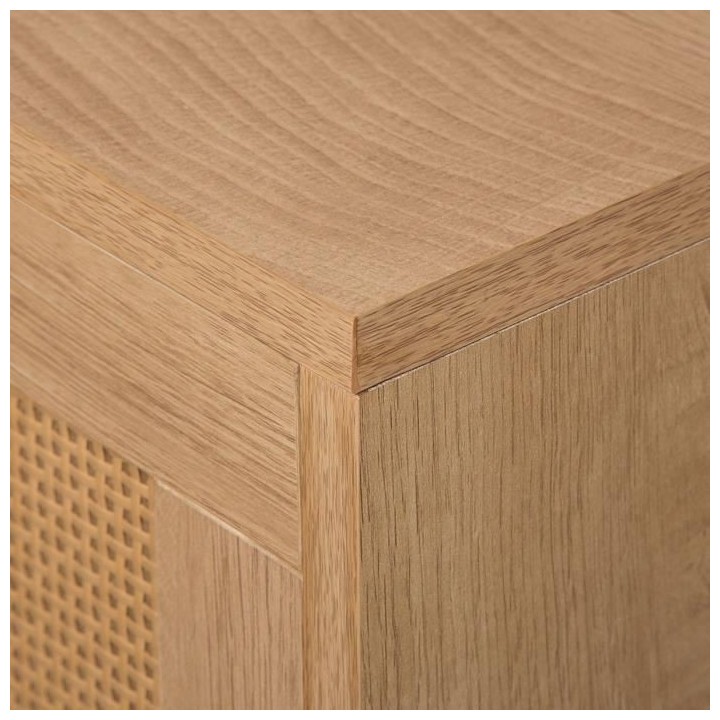 Buffet RUSSELL - 2 portes 1 tiroir en rotin - L 80 x P 40 x H 80 cm