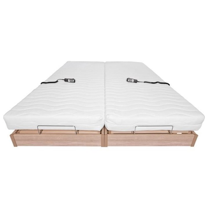 Ensemble relaxation matelas + sommiers électriques 2x90x200 - Mousse