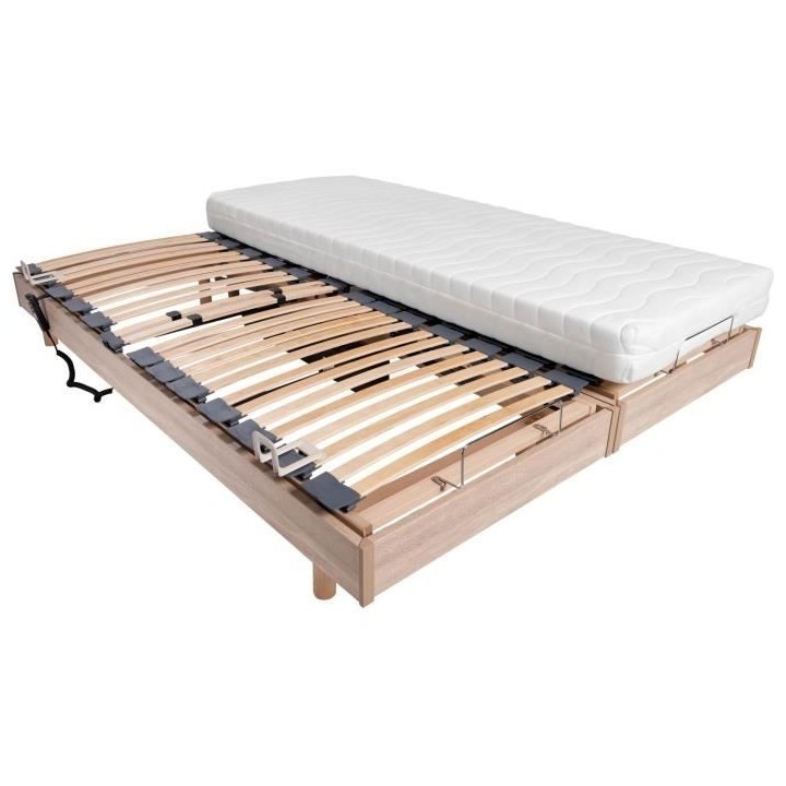 Ensemble relaxation matelas + sommiers électriques 2x90x200 - Mousse