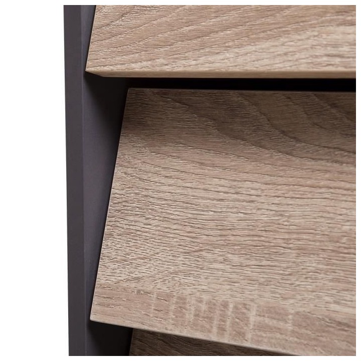 Chevet 2 tiroirs TOKYO - Panneaux de particules avec pieds en métal -