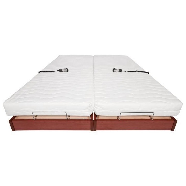 Ensemble relaxation matelas + sommiers électriques 2x90x200 - Mousse