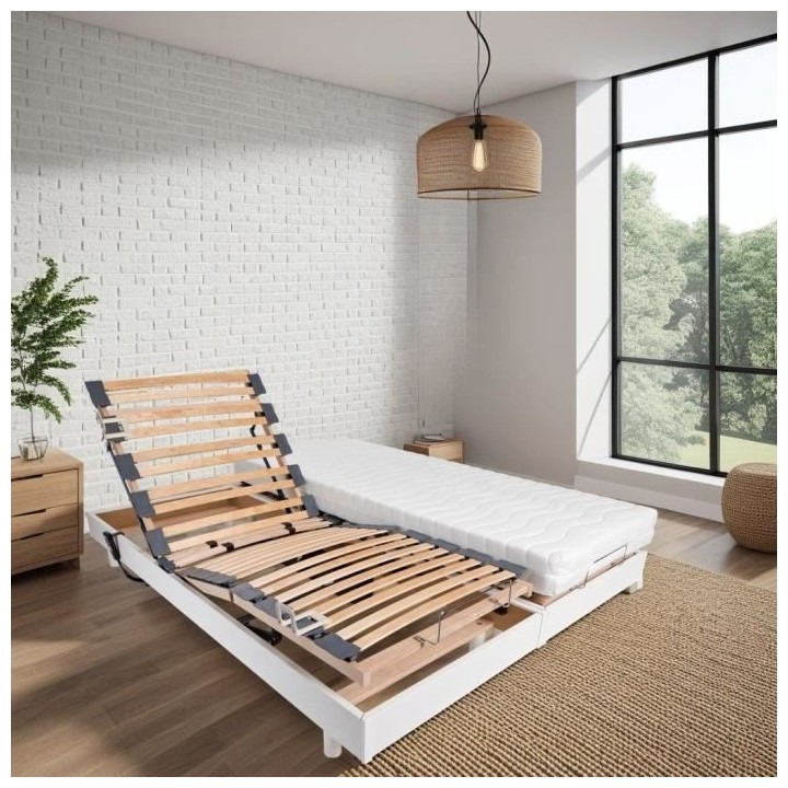 Ensemble relaxation matelas + sommiers électriques 2x70x190 - Mousse