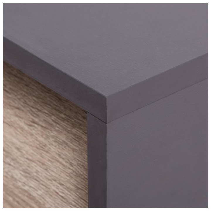 Chevet 2 tiroirs TOKYO - Panneaux de particules avec pieds en métal -