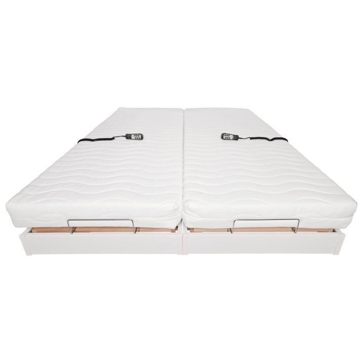Ensemble relaxation matelas + sommiers électriques 2x90x200 - Mousse