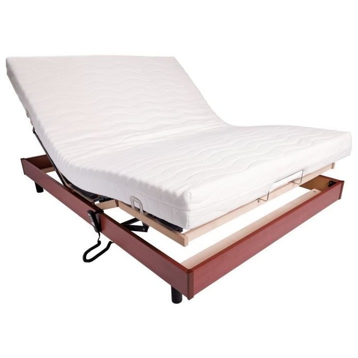 Ensemble relaxation matelas + sommier électrique 140x190 - Mousse - F