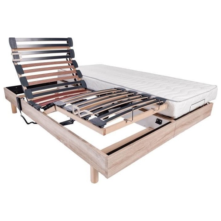 Ensemble relaxation matelas + sommiers électriques 2x80x200cm - Mouss
