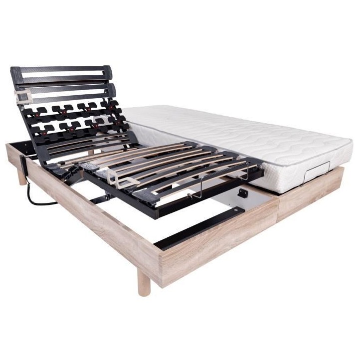 Ensemble relaxation matelas + sommiers électriques 2x80x200cm - Mouss