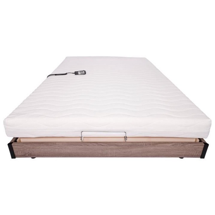 Ensemble relaxation matelas + sommier électrique 140x190 - Mousse - F