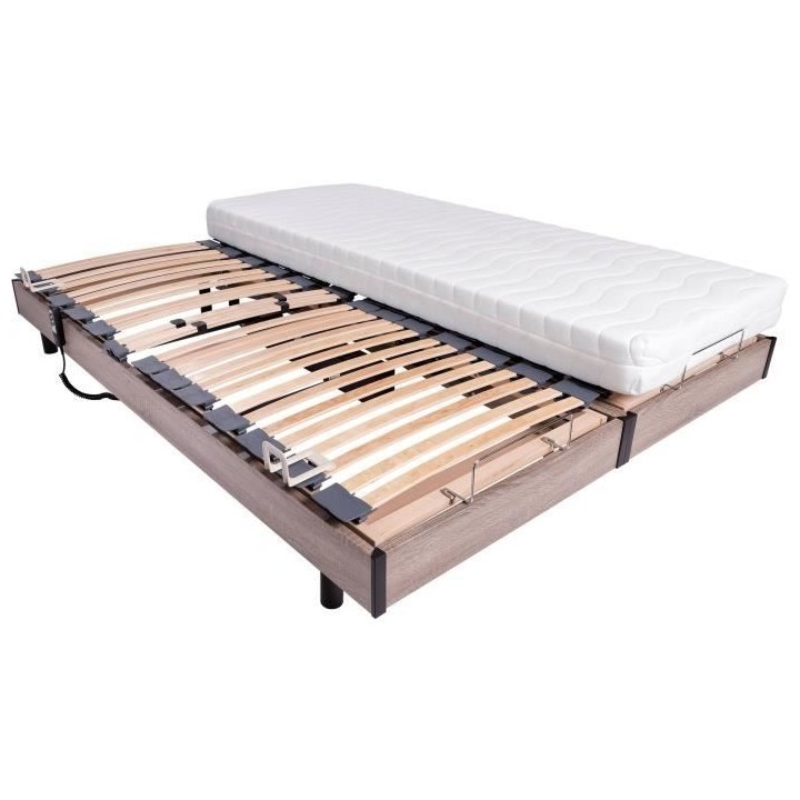 Ensemble relaxation matelas + sommiers électriques 2x90x200 - Mousse