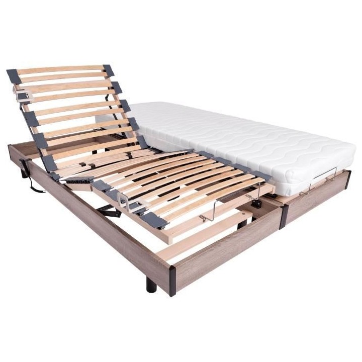 Ensemble relaxation matelas + sommiers électriques 2x80x200 - Mousse