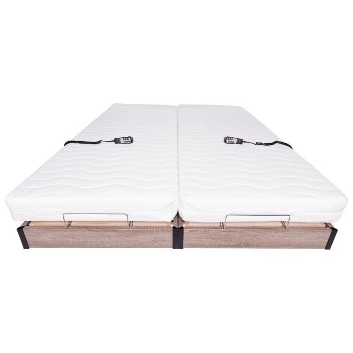 Ensemble relaxation matelas + sommiers électriques 2x70x190 - Mousse