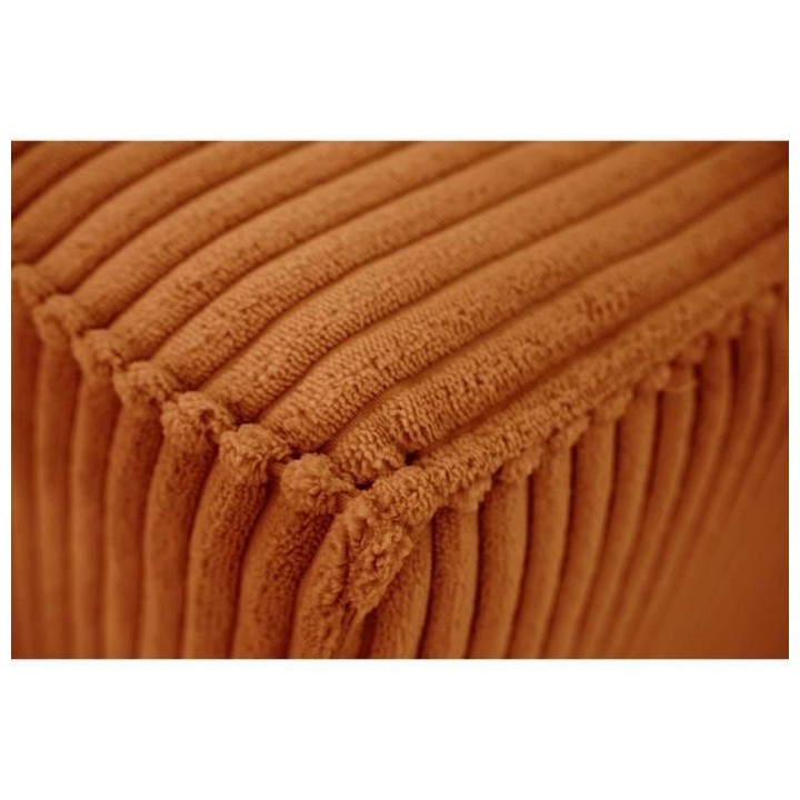 Canapé convertible 3 places JOSH - Tissu velours cotelé terracotta -