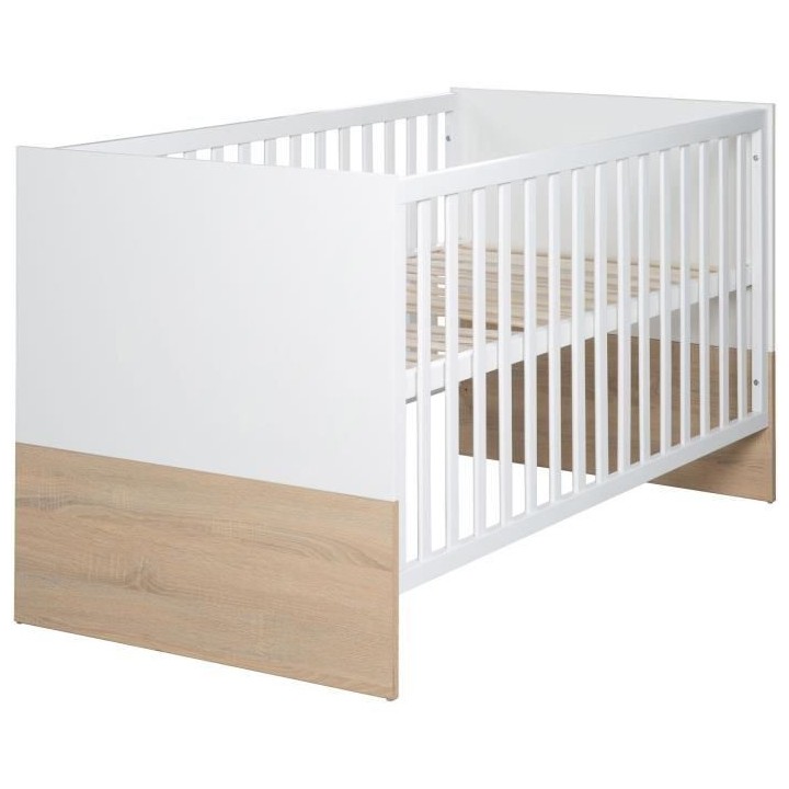 Chambre bébé duo - Lit évolutif 70 x 140 cm + Commode a langer avec