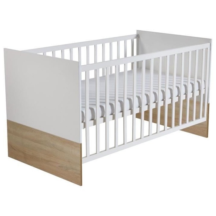 Chambre bébé duo - Lit évolutif 70 x 140 cm + Commode a langer avec