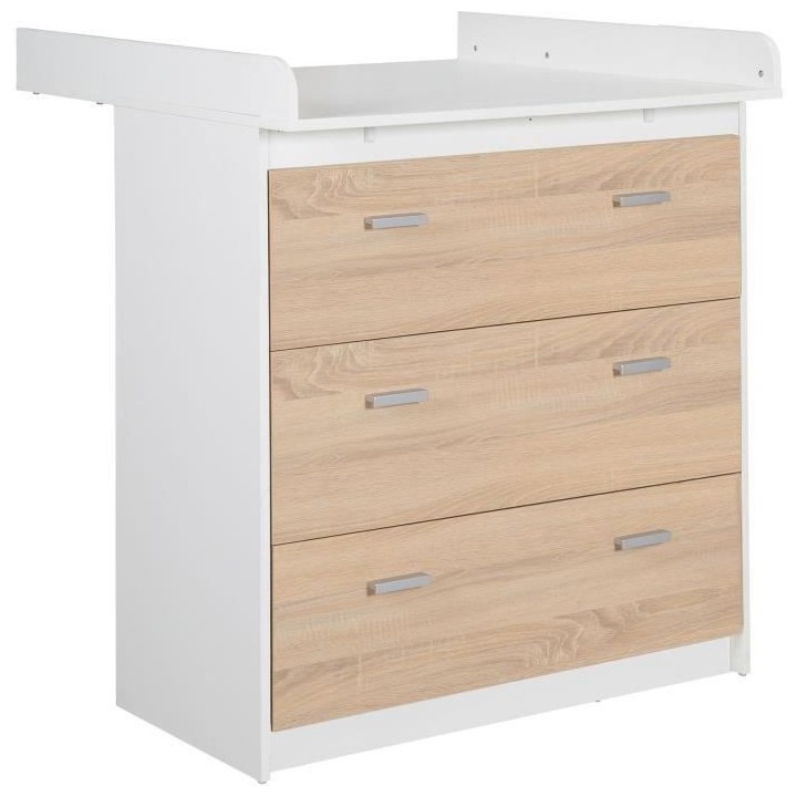 Chambre bébé duo - Lit évolutif 70 x 140 cm + Commode a langer avec
