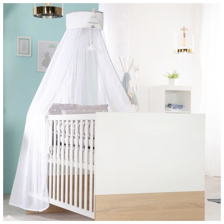 Chambre bébé duo - Lit évolutif 70 x 140 cm + Commode a langer avec