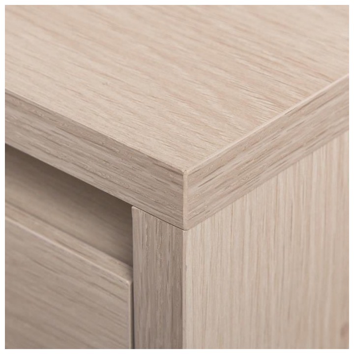 Chevet 2 tiroirs - En panneaux de particules avec pieds en métal - HU