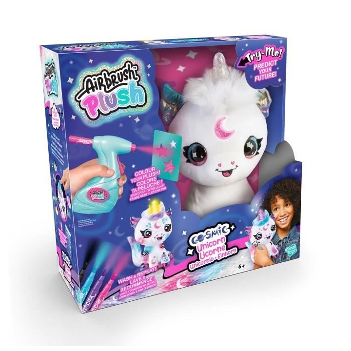 Canal Toys - Airbrush Plush - Peluche Licorne Cosmique a personnaliser