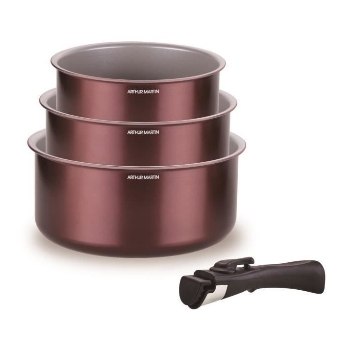 Set de 3 casseroles - ARTHUR MARTIN - AM1088 - Tout feux dont inductio