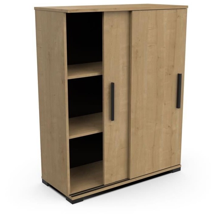 Meuble de rangement - Entrée - 2 portes coulissantes - Chene hamilton