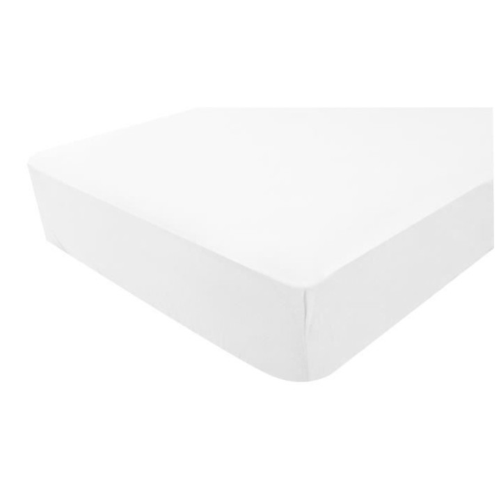 Drap housse Uni - DOMIVA - Jersey - Blanc - 60 x 120 cm - oeko-Tex