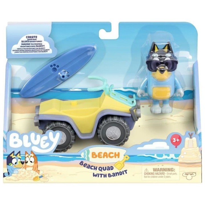 Quad de plage BLUEY avec figurine Bandit et accessoires - Bluey