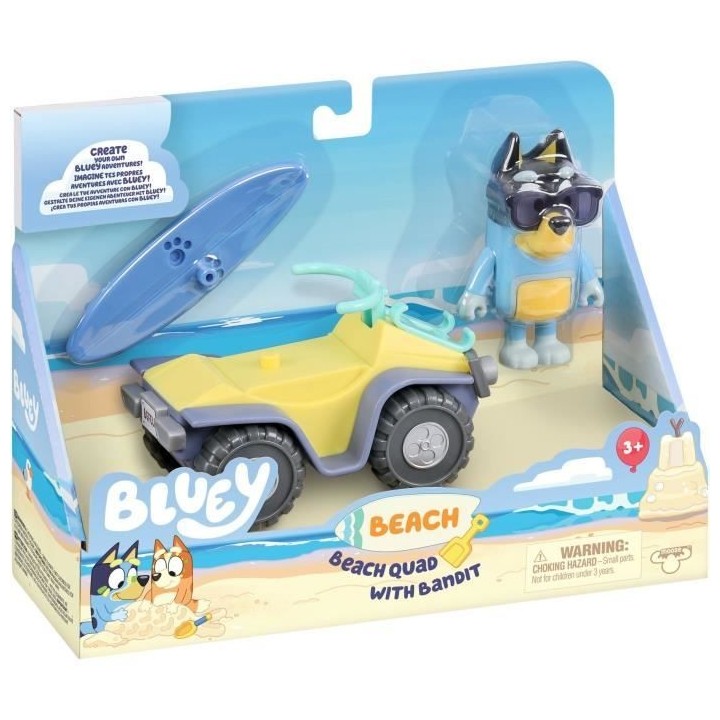 Quad de plage BLUEY avec figurine Bandit et accessoires - Bluey