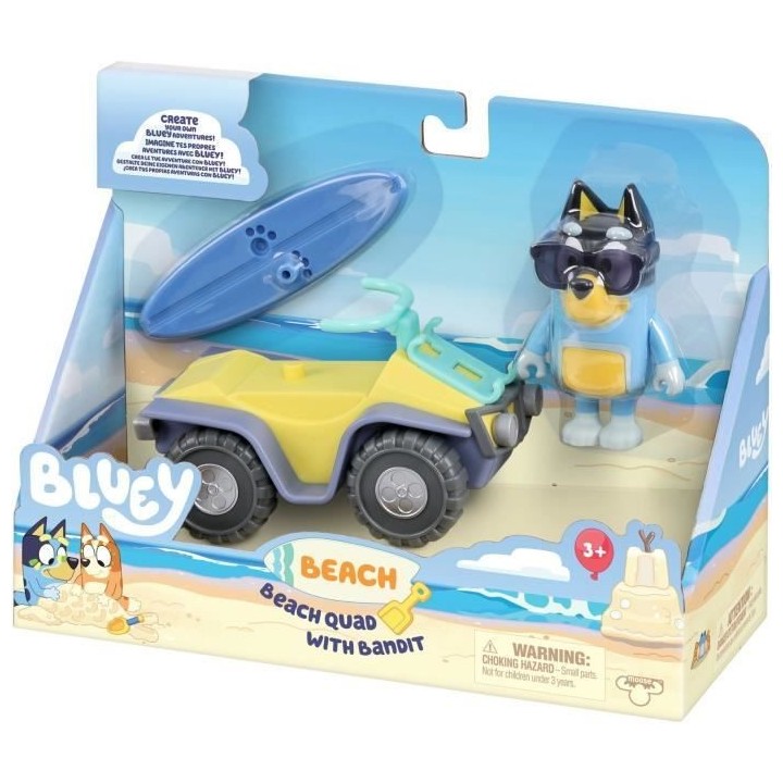 Quad de plage BLUEY avec figurine Bandit et accessoires - Bluey