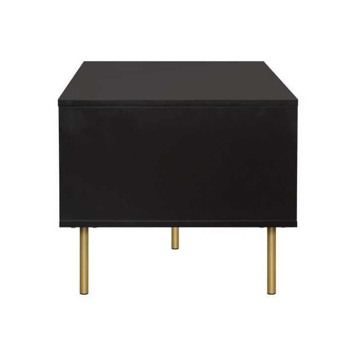 Table basse rectangulaire 1 tiroir - MDF et cannage de rotin naturel -