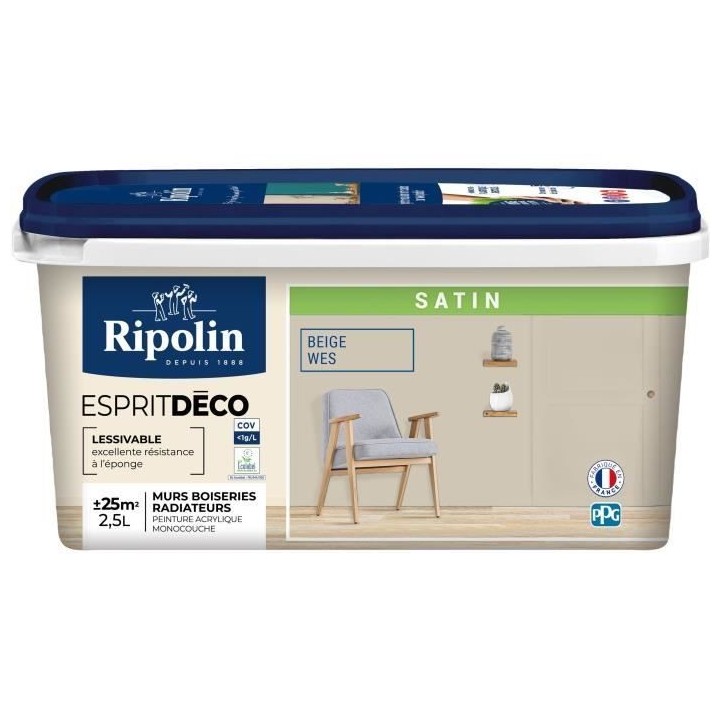 Peinture esprit deco multi-supports - RIPOLIN - 434162 - Beige wes - S