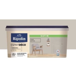 RIPOLIN Peinture Couleur Satin Ultra Couvrante pour Cuisine, Chambre,