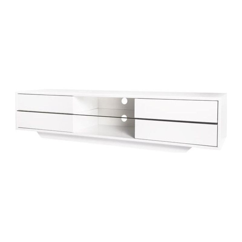 Meuble TV Design RIO -MDF- Blanc - L 160 x P 40 x H 36 cm