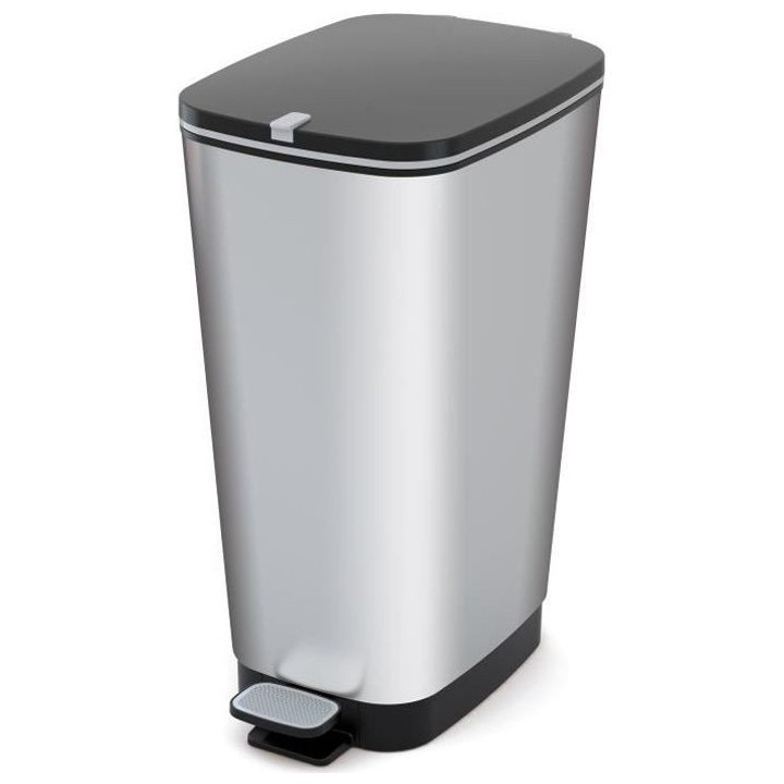 KIS Chic Poubelle a pédale- 42.5L - Aspect Inox