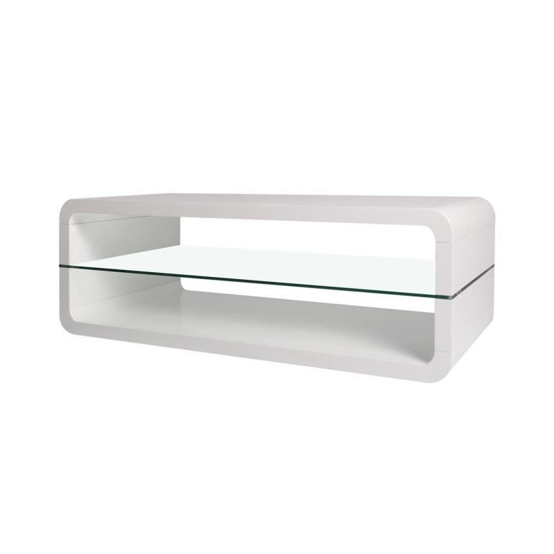 Table basse - Blanc - L 120 x P 60 x H 41 cm - BELLA