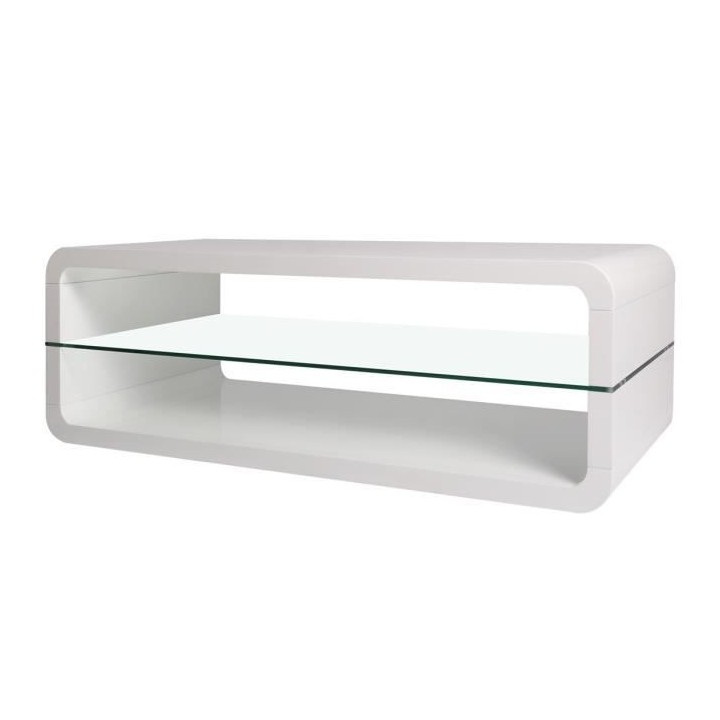 Table basse - Blanc - L 120 x P 60 x H 41 cm - BELLA
