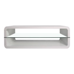 Table basse - Blanc - L 120 x P 60 x H 41 cm - BELLA