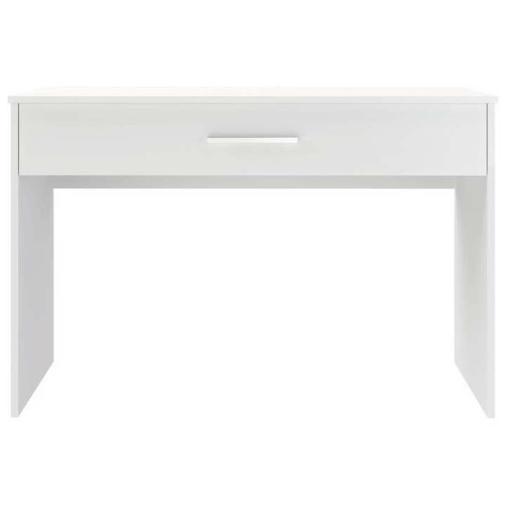 Bureau grand tiroir - Mélaminé blanc - 110 x 56 x 81,5 cm