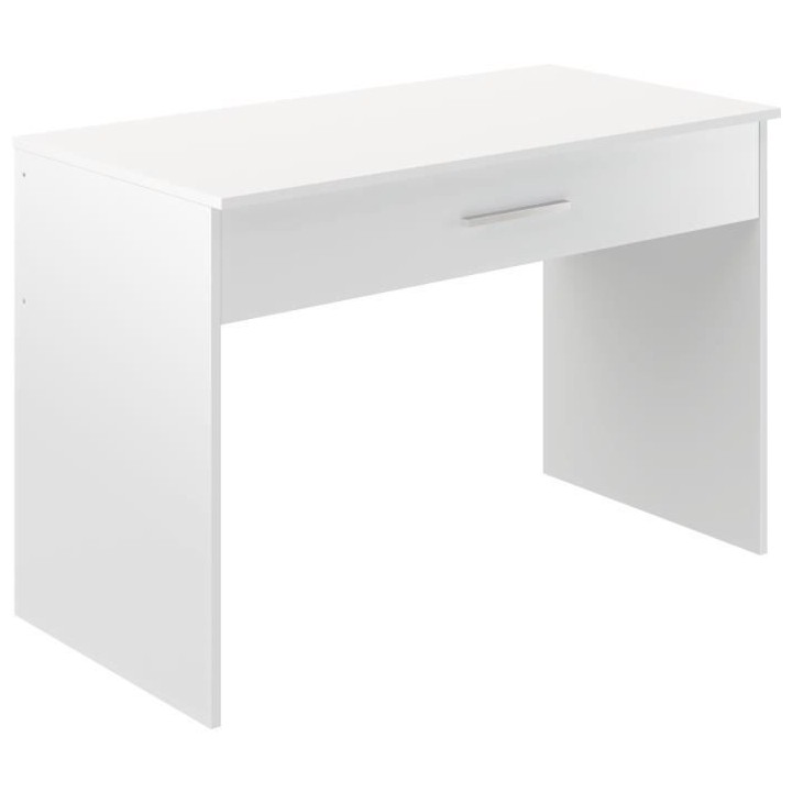 Bureau grand tiroir - Mélaminé blanc - 110 x 56 x 81,5 cm