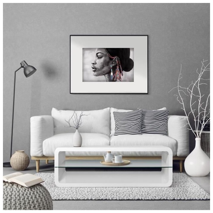 Table basse - Blanc - L 120 x P 60 x H 41 cm - BELLA