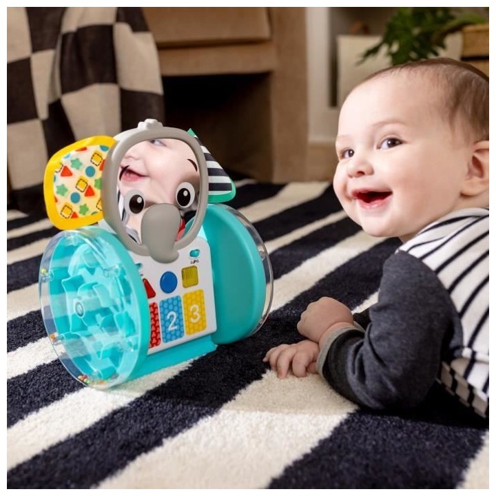 BABY EINSTEIN Jouet a roulettes Petit Eléphant, Musique et Lumieres,