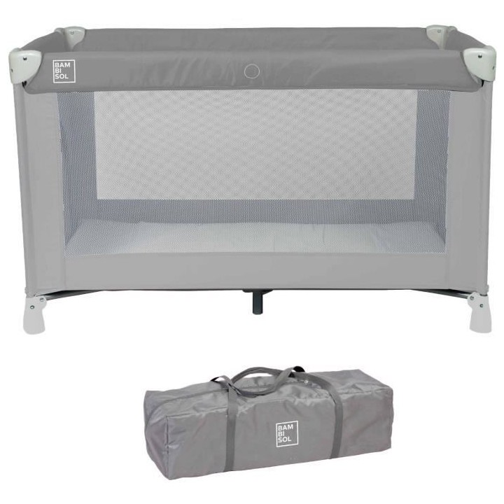 Lit parapluie BAMBISOL 120x60 cm - De la naissance a 3 mois - Matelas