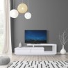 Meuble TV Style contemporain VENASSA -Panneaux alvéolaires- Blanc - 2 tiroirs- L 160 x P 39 x H 45 cm