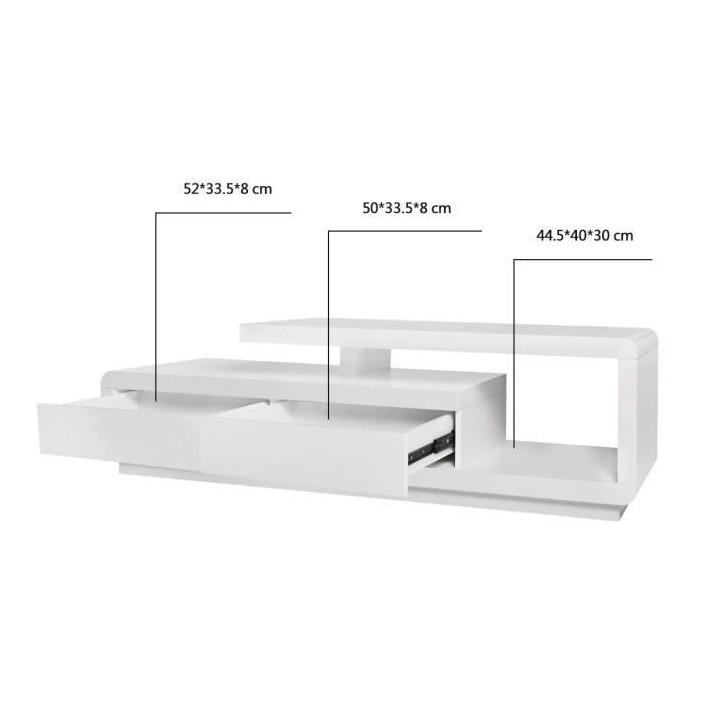 Meuble TV Style contemporain VENASSA -Panneaux alvéolaires- Blanc - 2