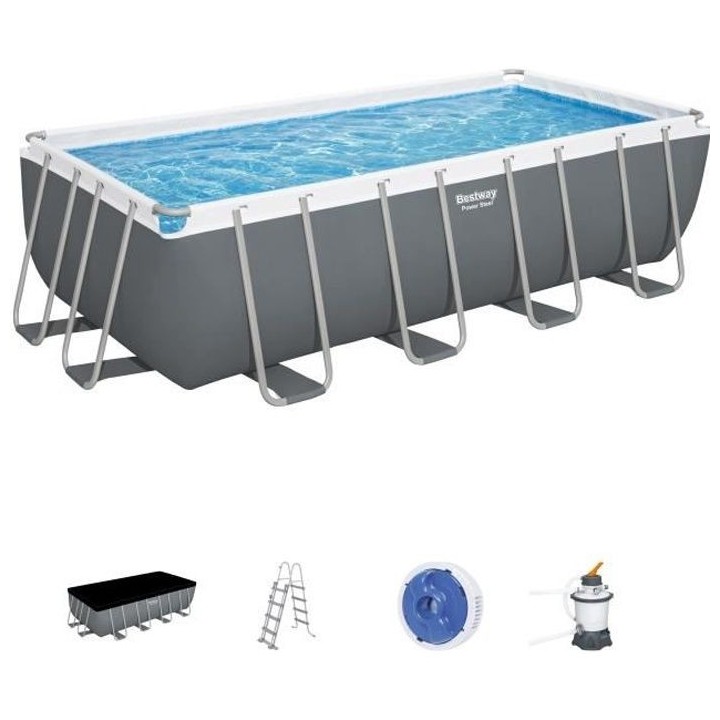 BESTWAY Piscine hors sol Power Steel™ 488 x 244 x 122 cm, filtre a s
