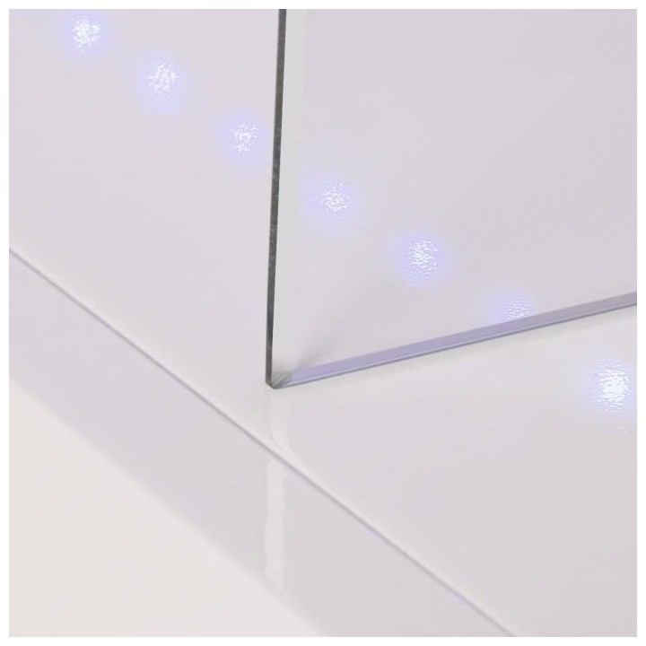 Meuble TV LED contemporain BLUE LIGHT - MDF- Blanc laqué brillant - 3